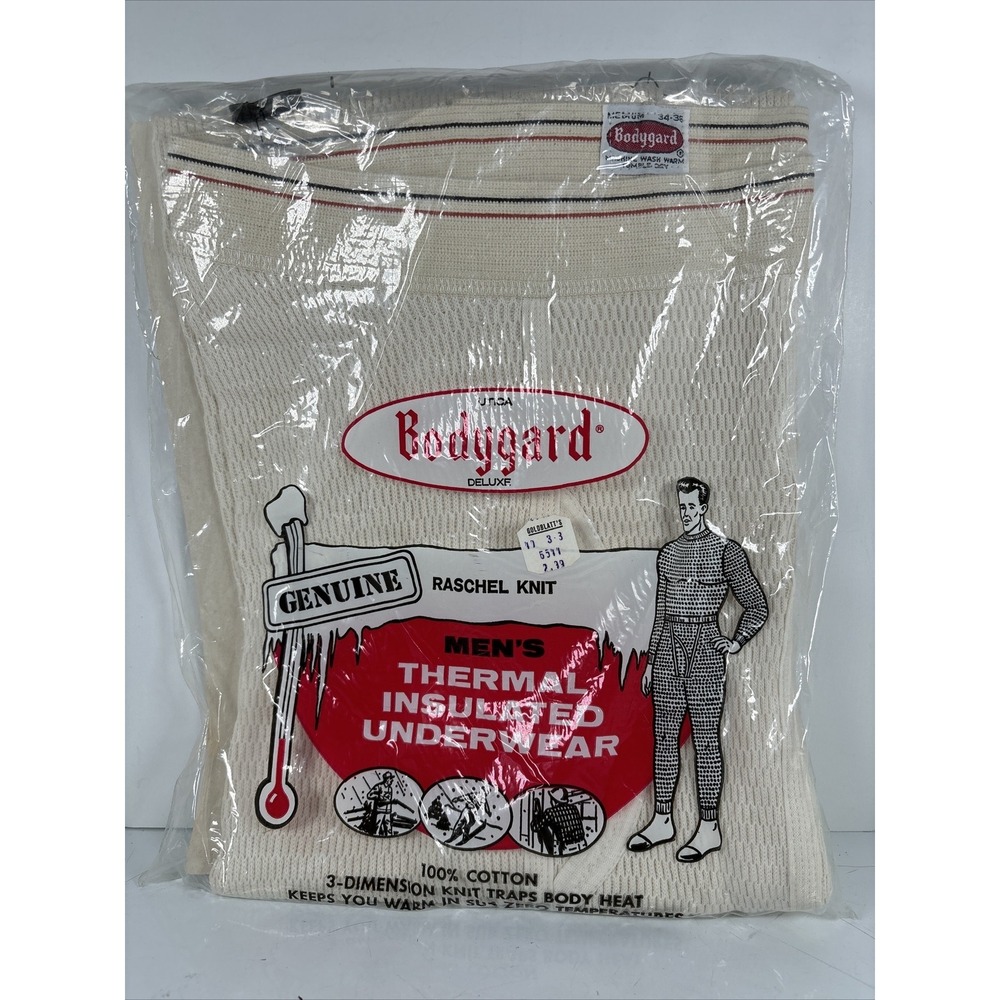 Vtg Utica Bodyguard Men's Medium 34-36 Rachel Knit Thermal Pants Underwear NOS